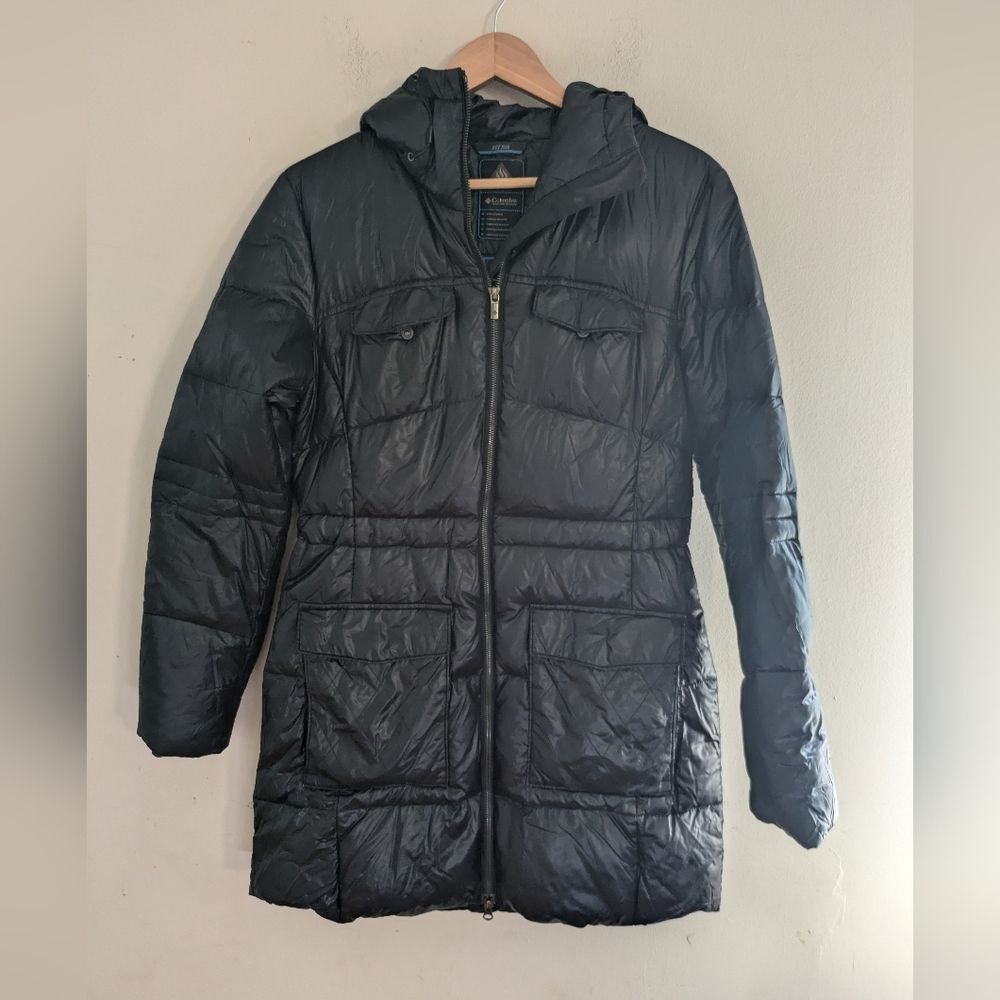 Columbia Goose Down Black Puffer Coat Size M